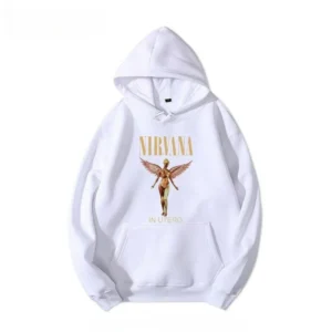 High Street Nirvana Angel Pattern Cotton Wool Hoodie