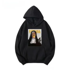 High Street Black Nirvana Angel Pattern Cotton Wool Hoodie