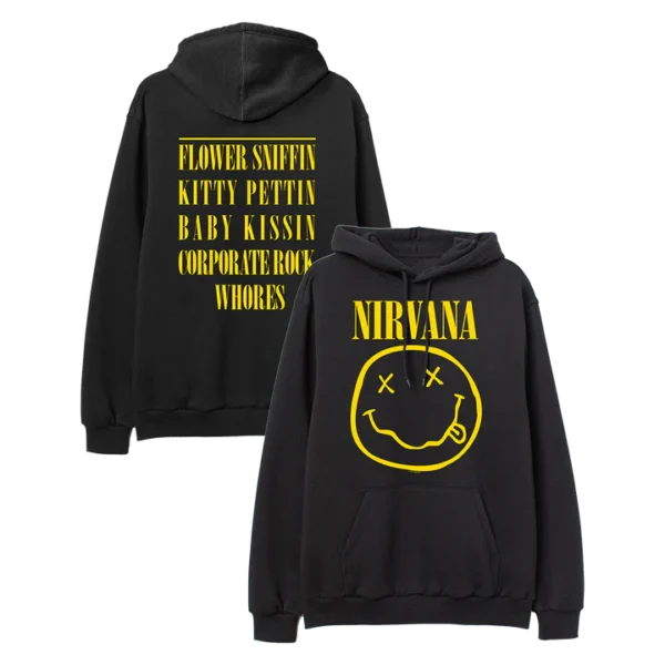 Nirvana Smiley Black Hoodie